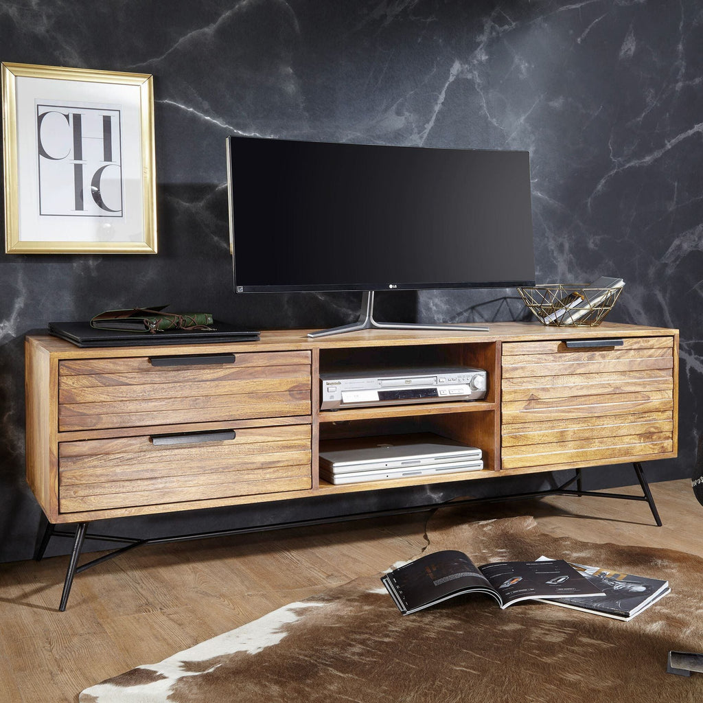 Solid Wood INDIANA Lass Tv Unit Stone