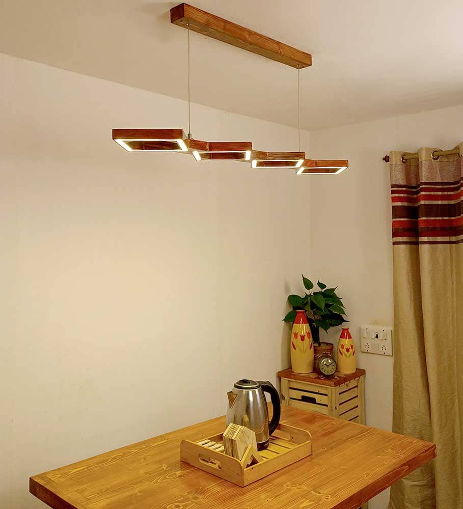 Awry 48 Brown Wooden LED Hanging Lamp