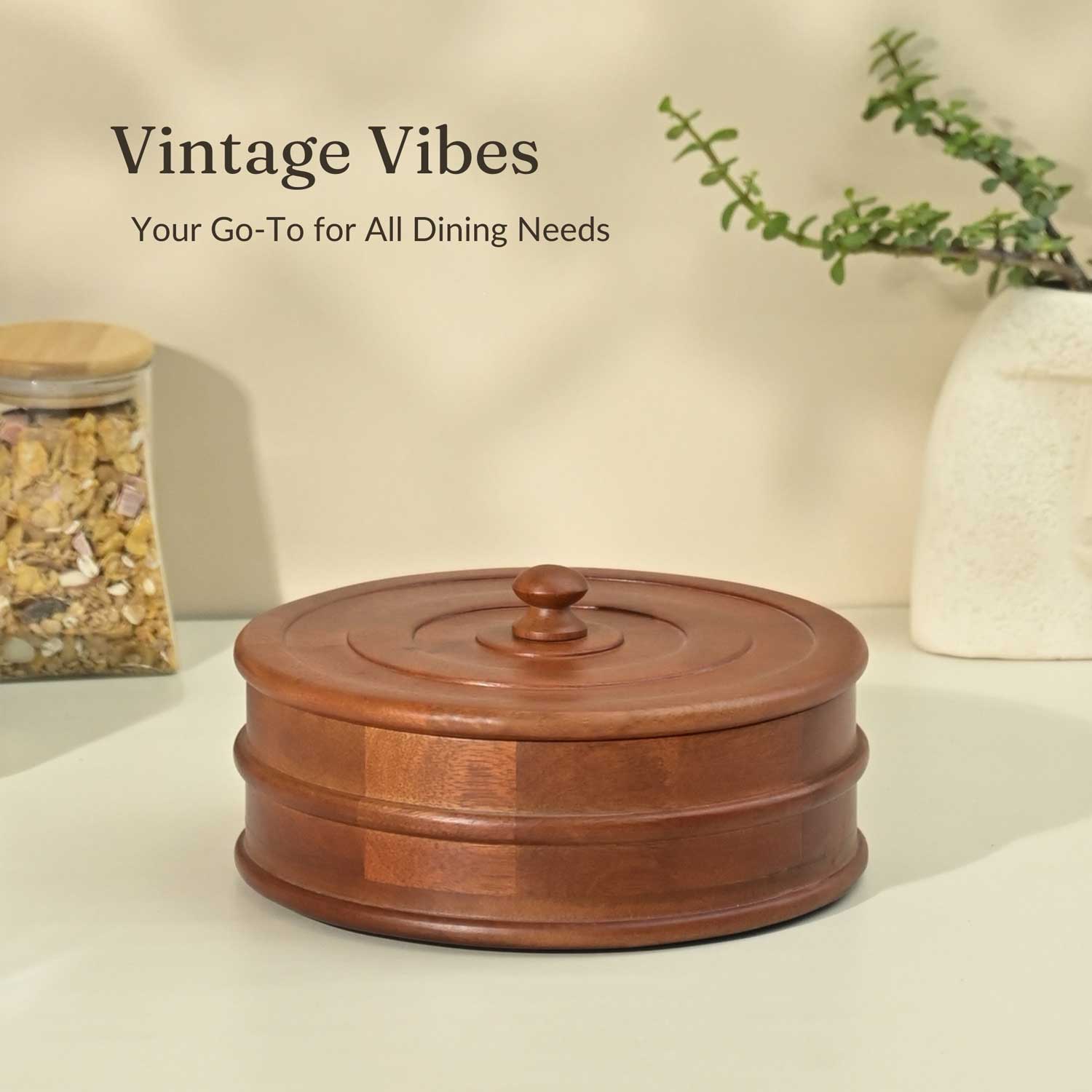 Solid Wood Vintage Roti Box from Mahogany Collection