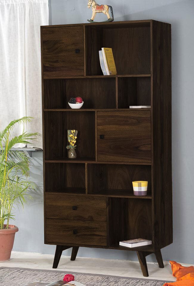 Solid Wood Buck Bookcase Walnut