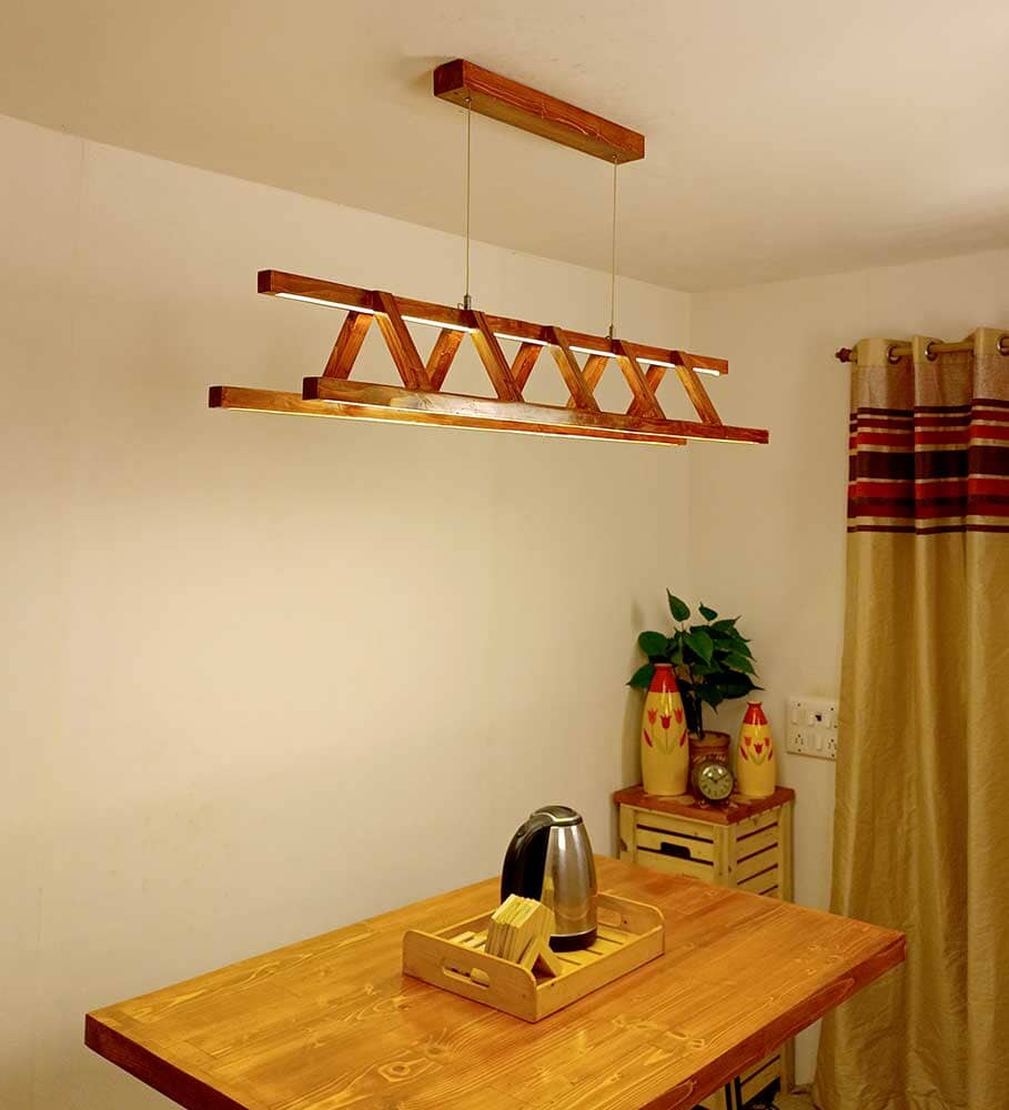 Elaine 48 Brown Wooden LED Hanging Lamp