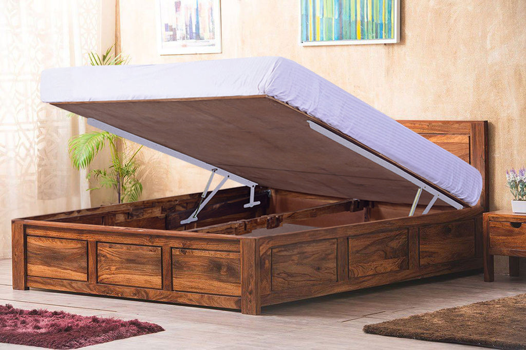 Solid Wood Essential Bed with Hydraulic Storage