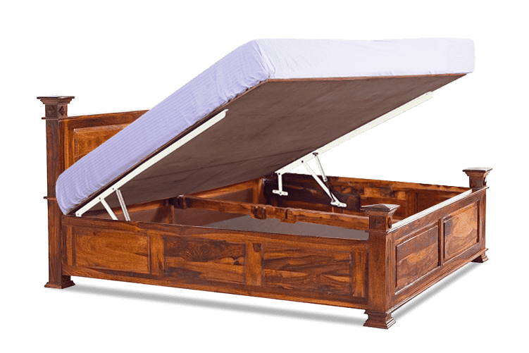 Solid Wood Maharaja Bed with Hydraulic Storage