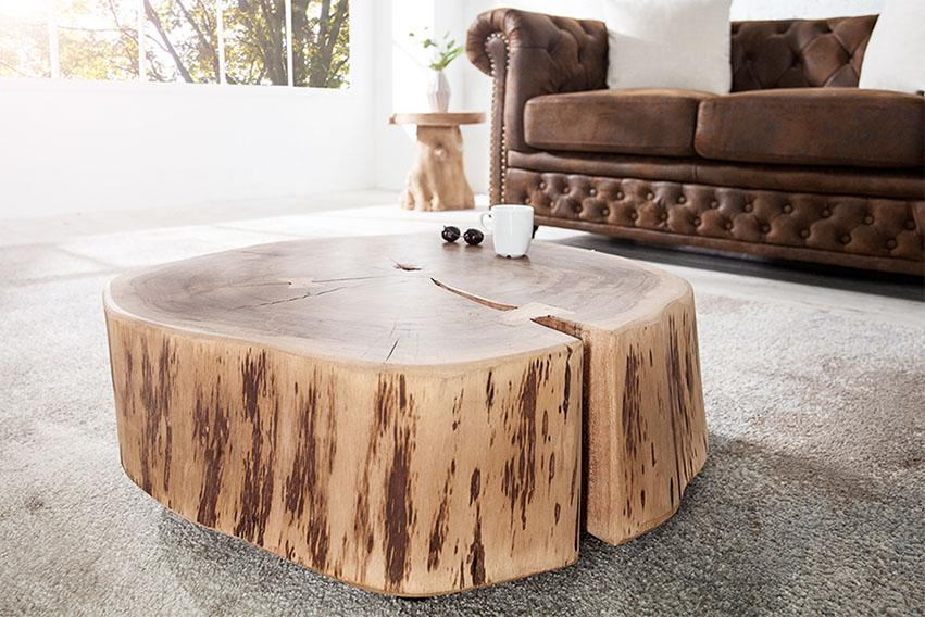 Solid Wood INDIANA Roll Coffee Table