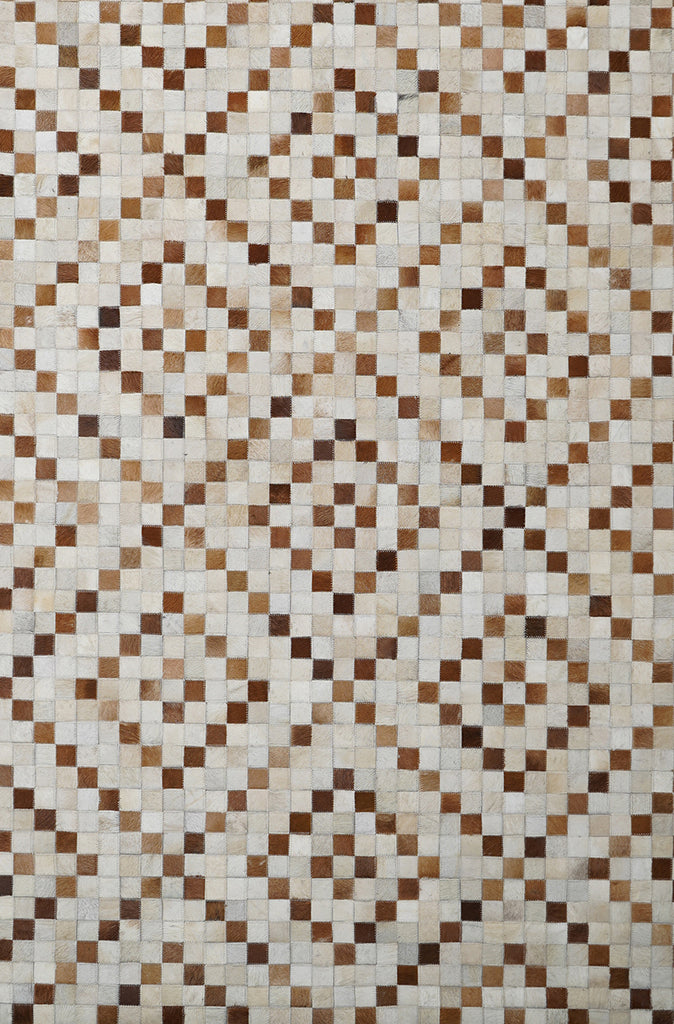 Maddox Beige.Brown Leather Hairon Carpet