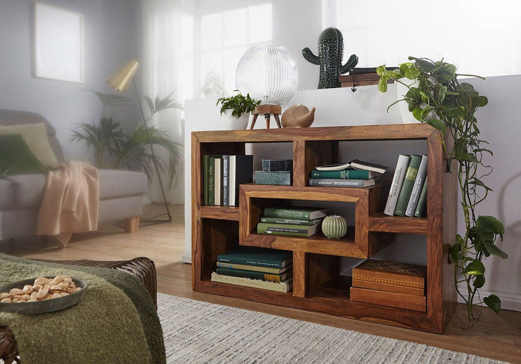 Solid Wood Floor Low Bookcase