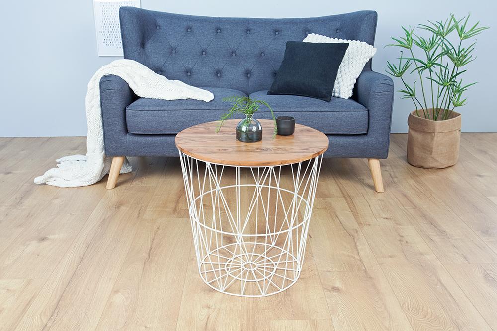 Solid Wood Burrow Lamp Table Basket