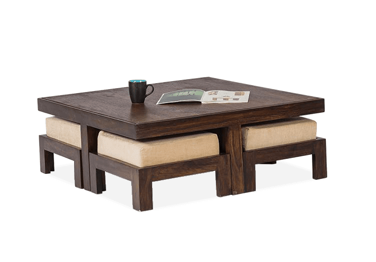 Solid Wood Cube Coffee Table Set of 5 pcs