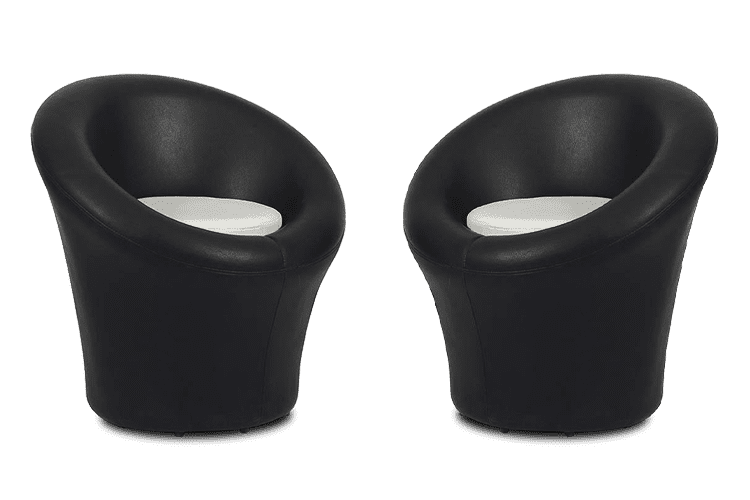 Set of 2 StagLove Round Chairs Black