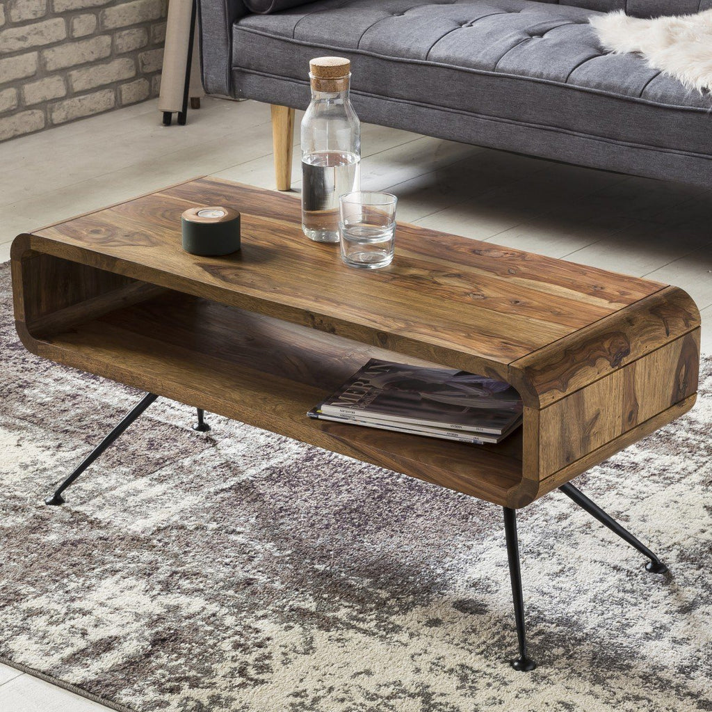 Solid Wood Curved Rocket Coffee Table