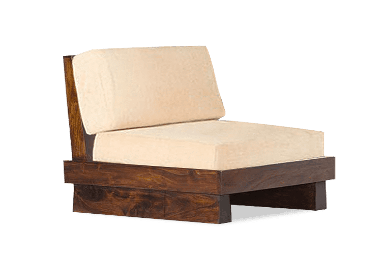 Solid Wood Contrast Sofa Single Seater