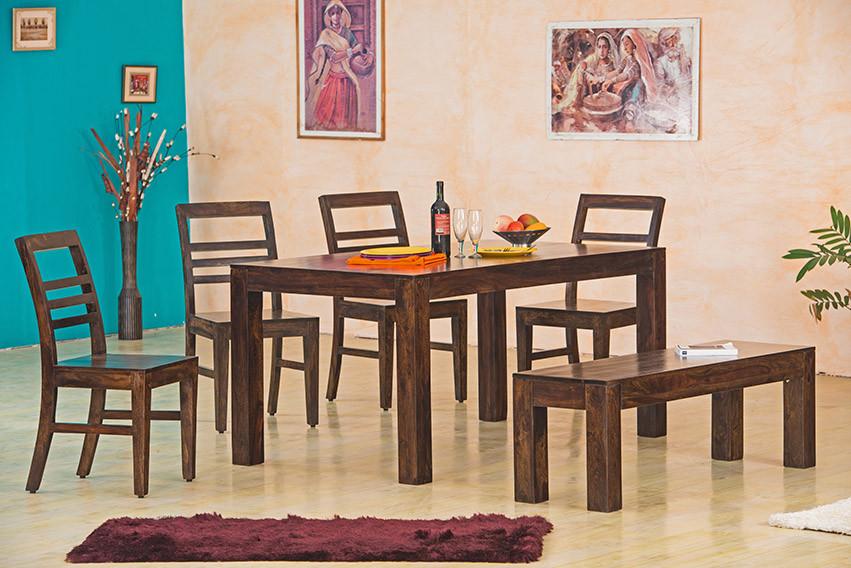 Solid Wood Contrast Dining Set