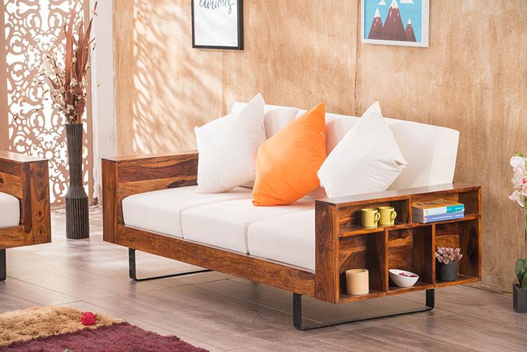 Solid Wood Cubox Sofa 3 Seater