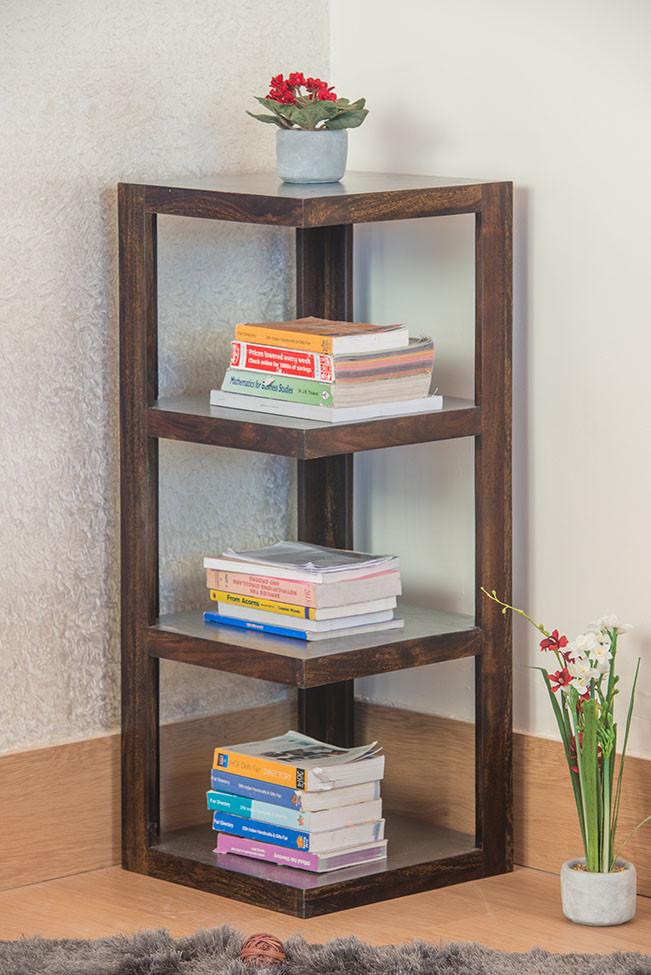 Solid Wood Corner Bookcase
