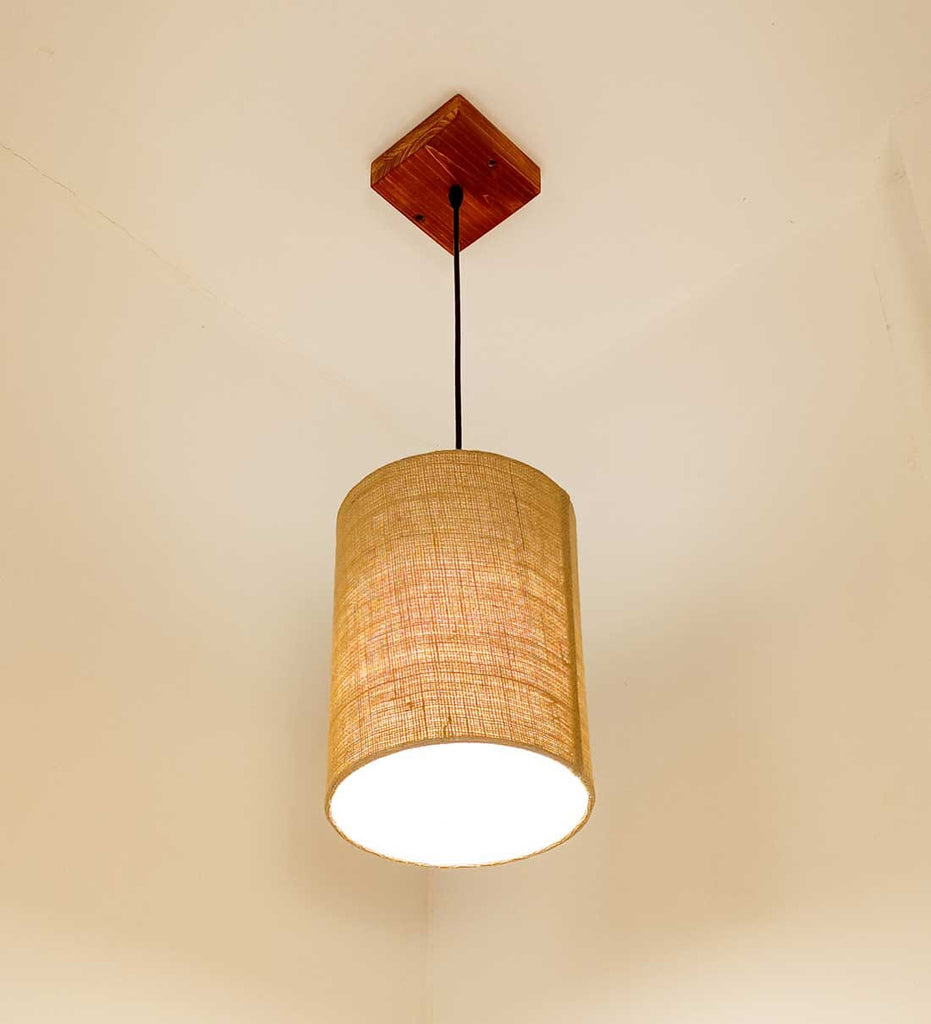 Elementary Brown Wooden Single Hanging Lamp