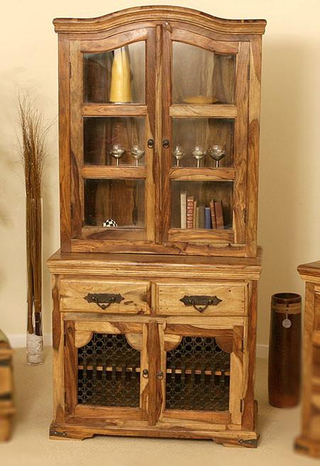 Solid Wood Jali Kitchen Cabinet