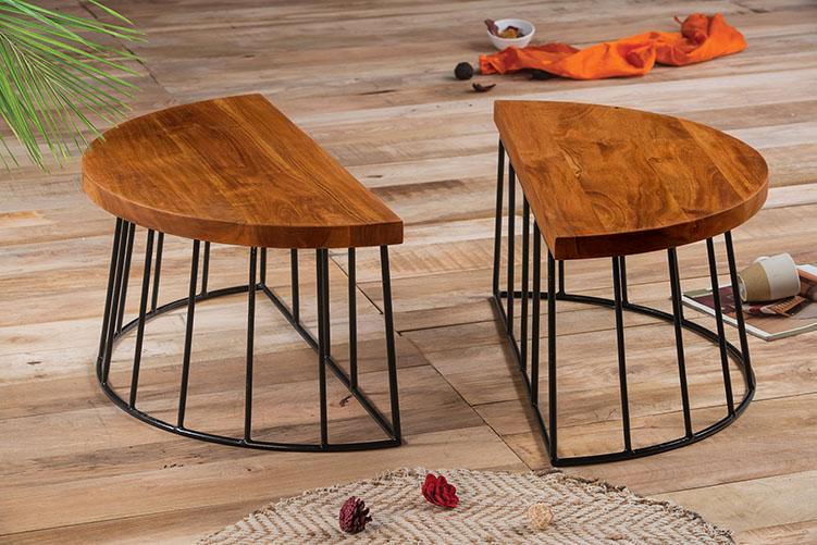 Solid Wood Burrow 2 Part Adjustable Coffee Table