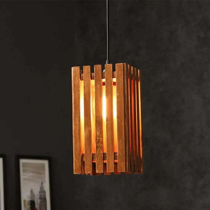 Elegant Single Hanging Lamp With Brown Base