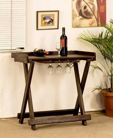 Solid Sheesham Furniture - Kuber Bar Trolley / Table