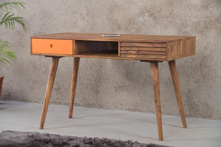 Solid Wood Eva Stripe Study Table with 2 Drawers