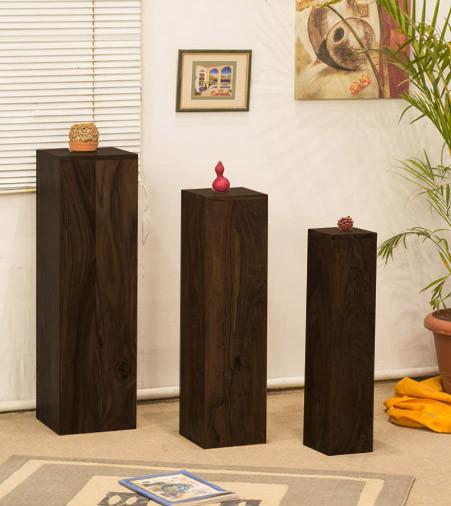 Solid Wood Maverick Candle/Light Stands Set of 3 Pieces