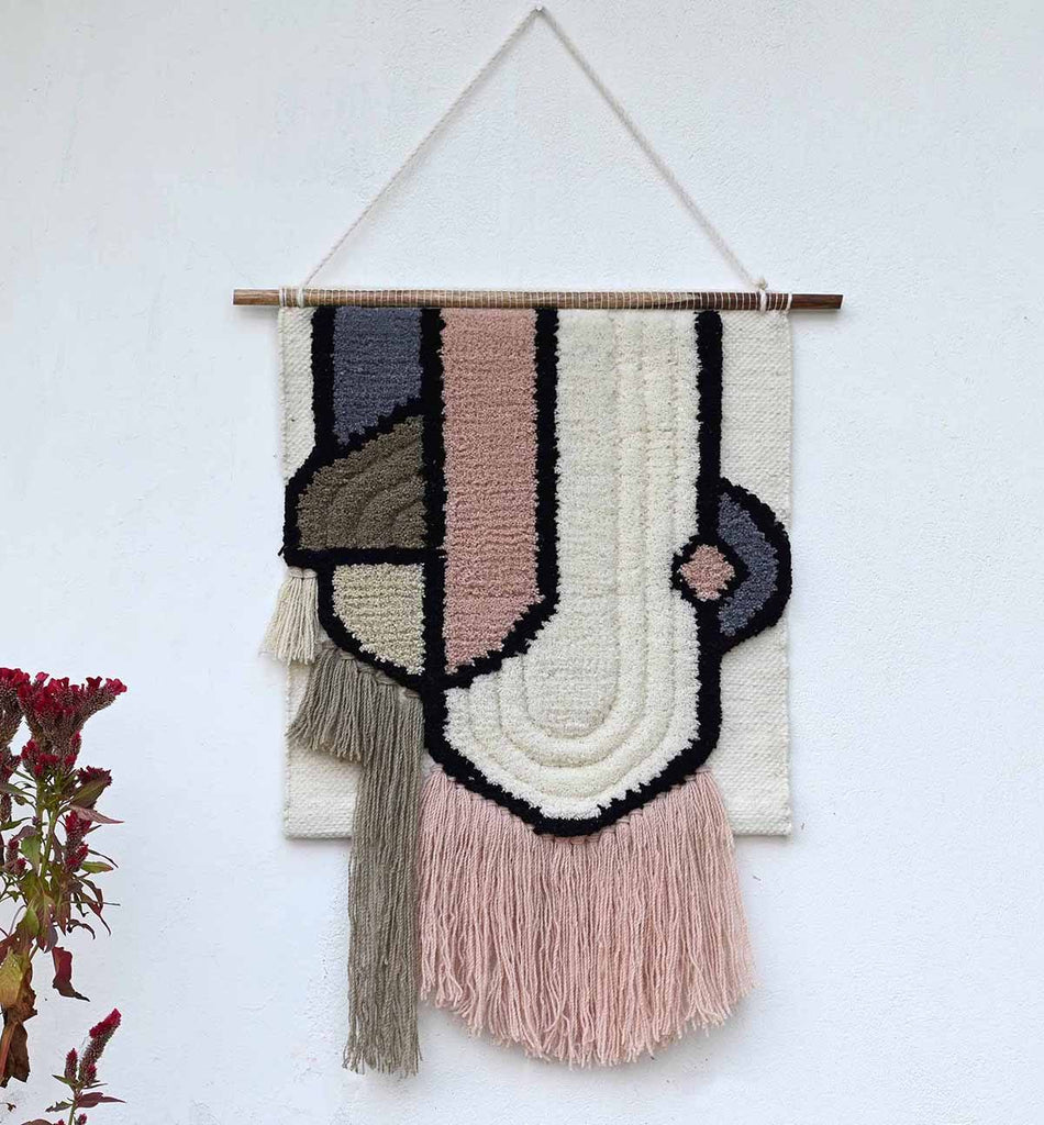 Glam Blended Wool Handwoven Wall Hanging Art