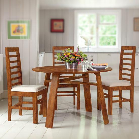 Solid Wood Jodhpur Round Dining Table Set