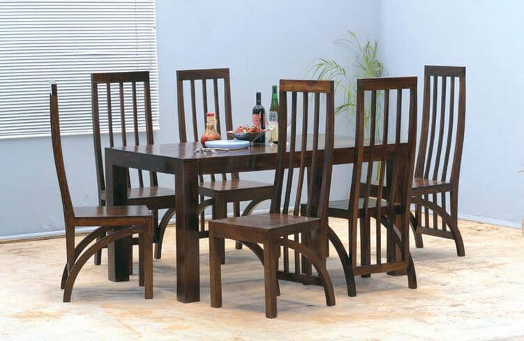 Solid Wood Romeo Dining Set D 6 Seater with Chairs
