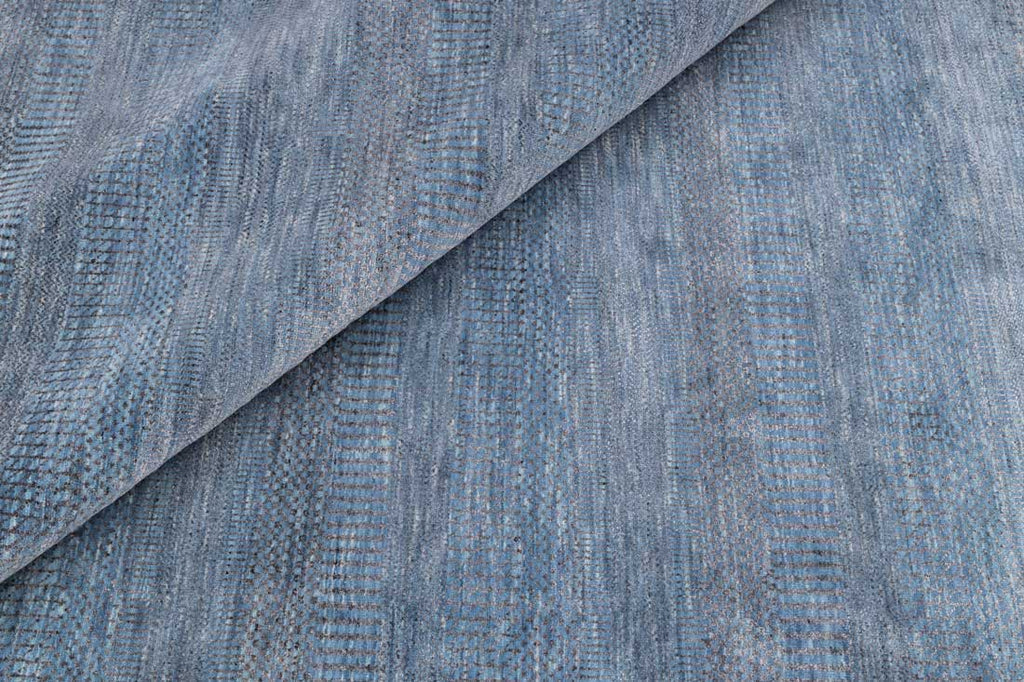 Luxury - Vintage Blue Grey Wool & Bamboo Silk Hand Knotted Premium Carpet