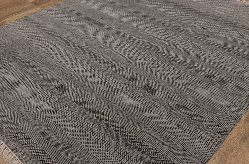 Luxury - Mandia Grey Wool & Bamboo Silk Hand Knotted Premium Carpet