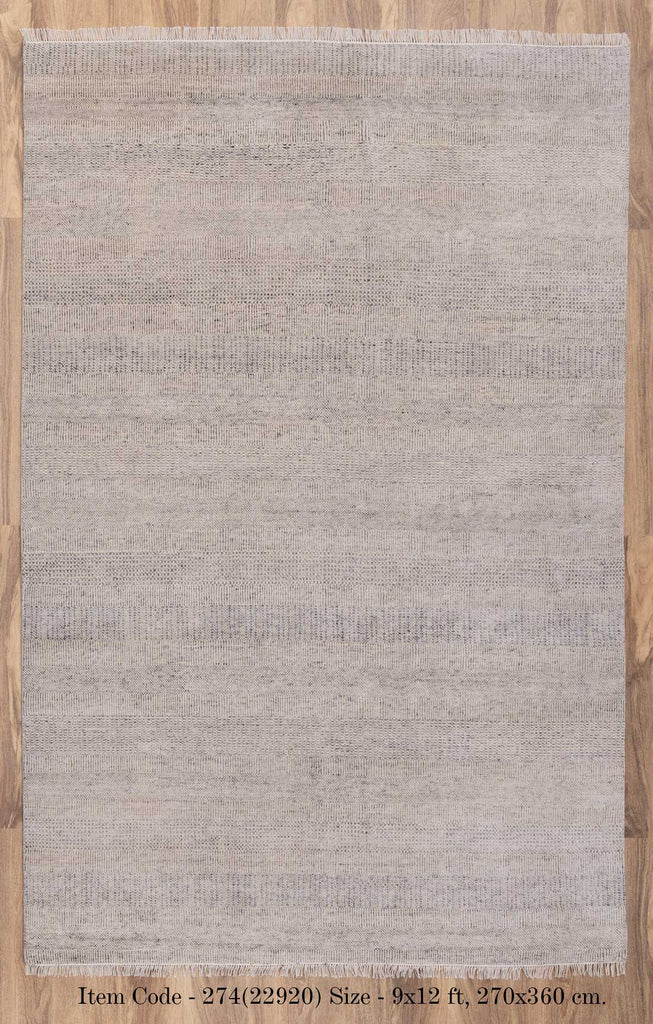 Luxury - Larkspur Grey Charcoal Wool & Bamboo Silk Hand Knotted Premium Carpet