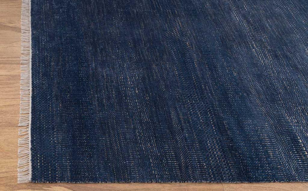 Luxury - Fennel Blue Gold Wool & Bamboo Silk Hand Knotted Premium Carpet