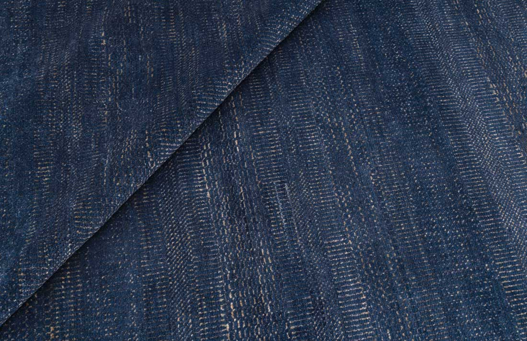 Luxury - Fennel Blue Gold Wool & Bamboo Silk Hand Knotted Premium Carpet