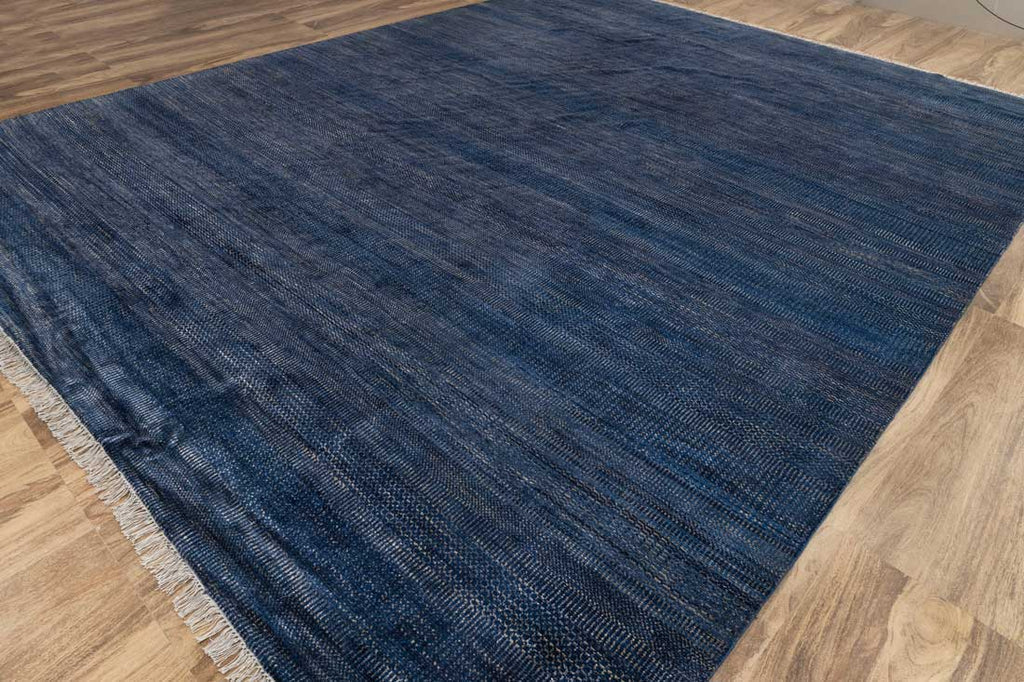 Luxury - Birchwood Blue Gold Wool & Bamboo Silk Hand Knotted Premium Carpet