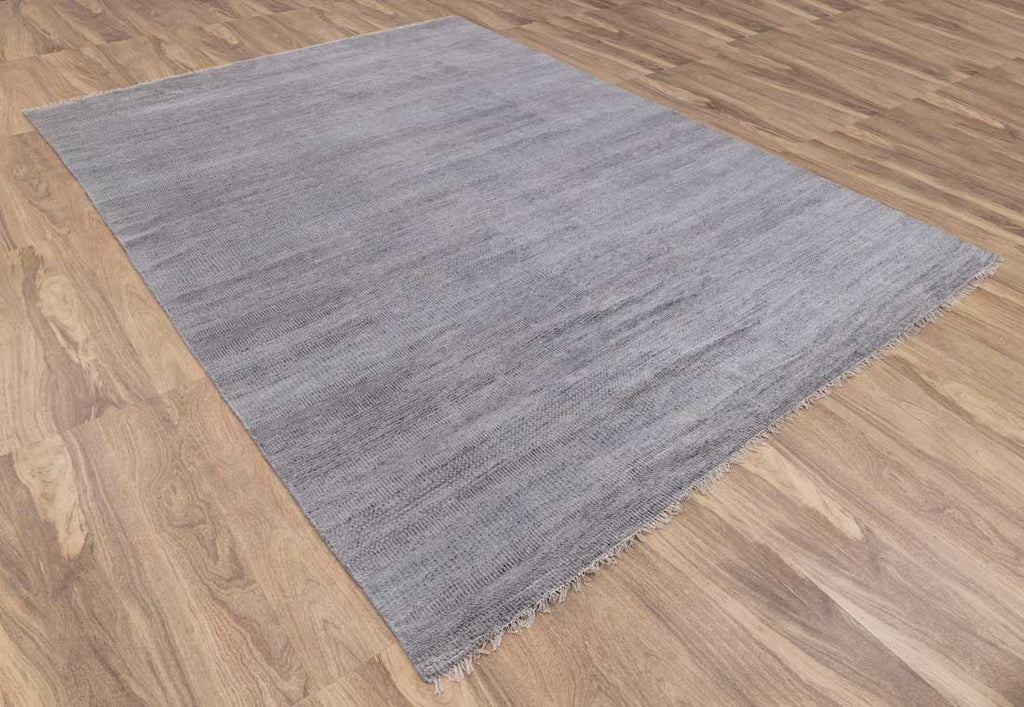Luxury - Vlad Grey Silver Wool & Bamboo Silk Hand Knotted Premium Carpet
