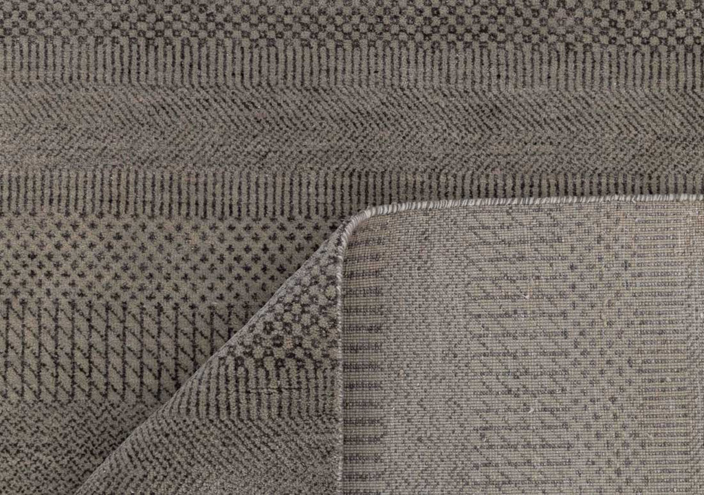 Luxury - Deco Grey Charcoal Wool & Bamboo Silk Hand Knotted Premium Carpet