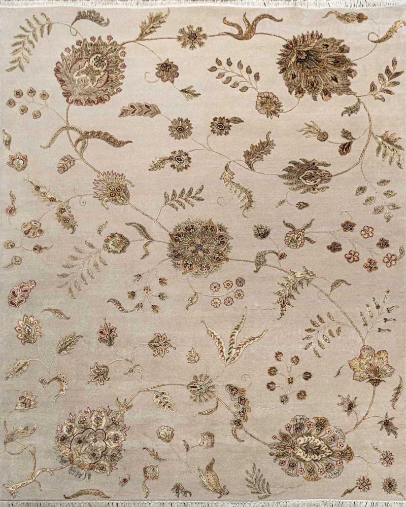Luxury - Kasbah Beige Wool & Silk Hand Knotted Premium Carpet