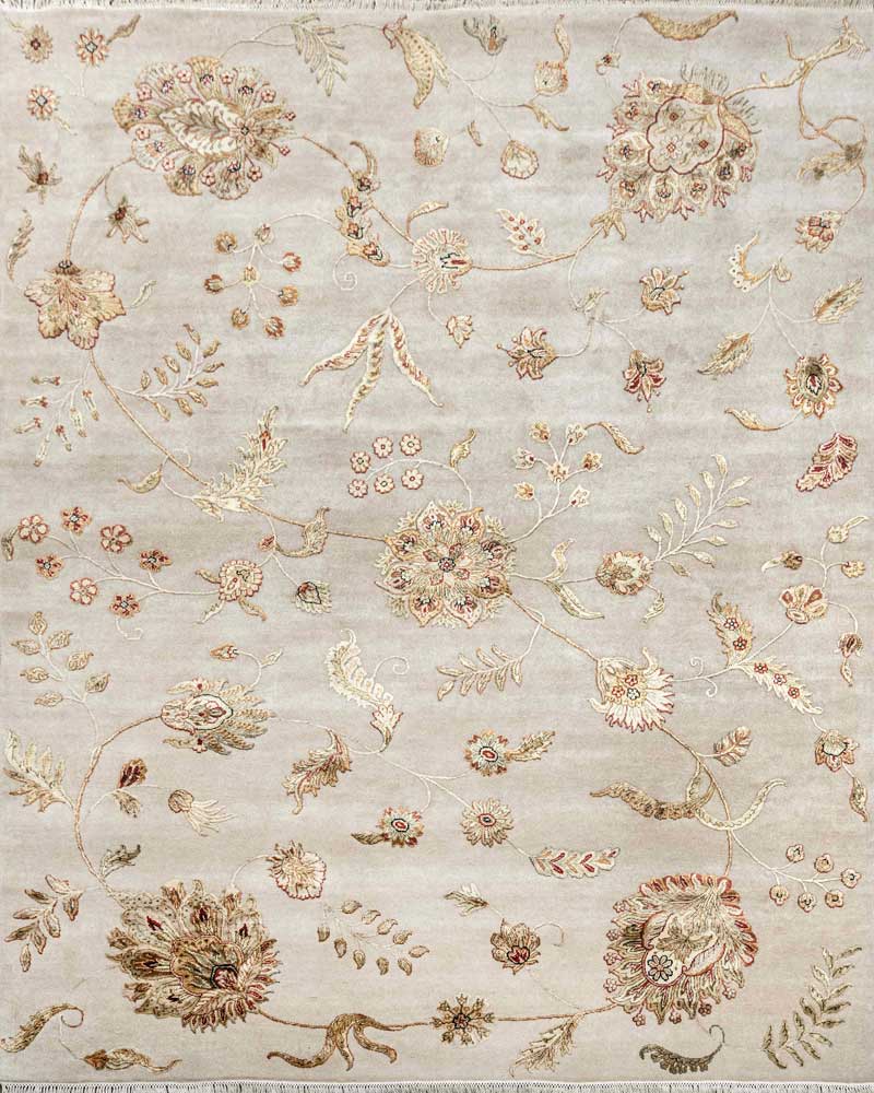 Luxury - Kasbah Beige Wool & Silk Hand Knotted Premium Carpet