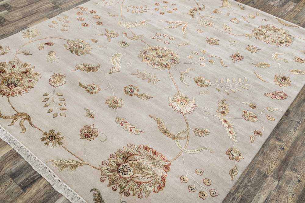 Luxury - Kasbah Beige Wool & Silk Hand Knotted Premium Carpet