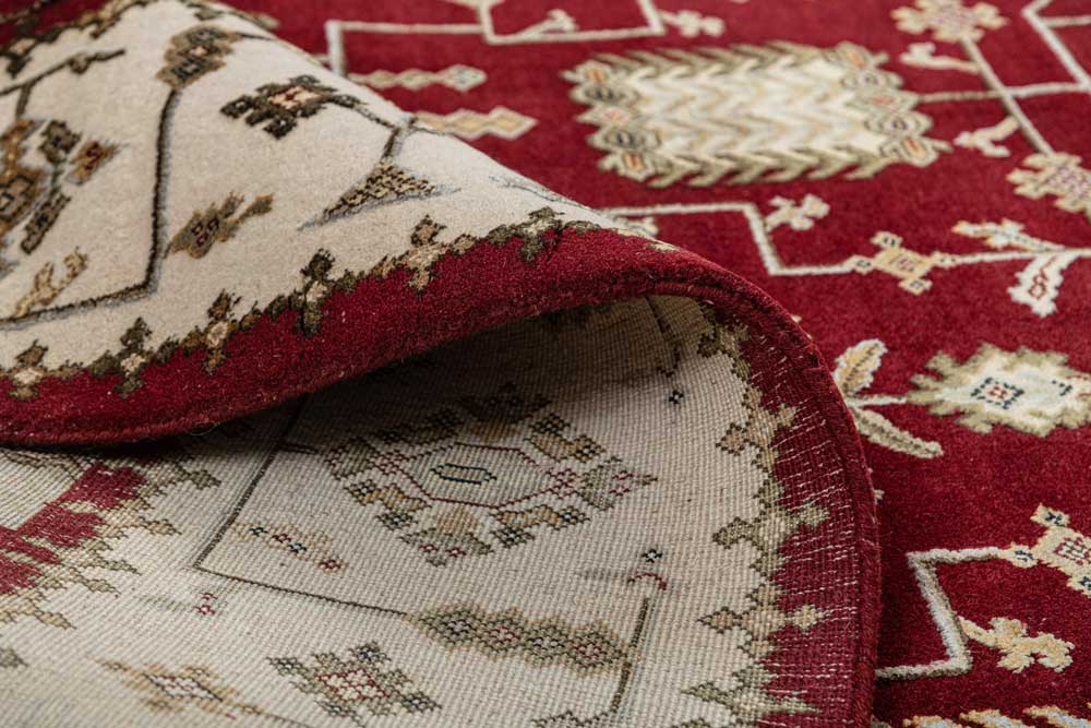 Luxury - Basis Red Ivory Wool & Silk Hand Knotted Premium Carpet