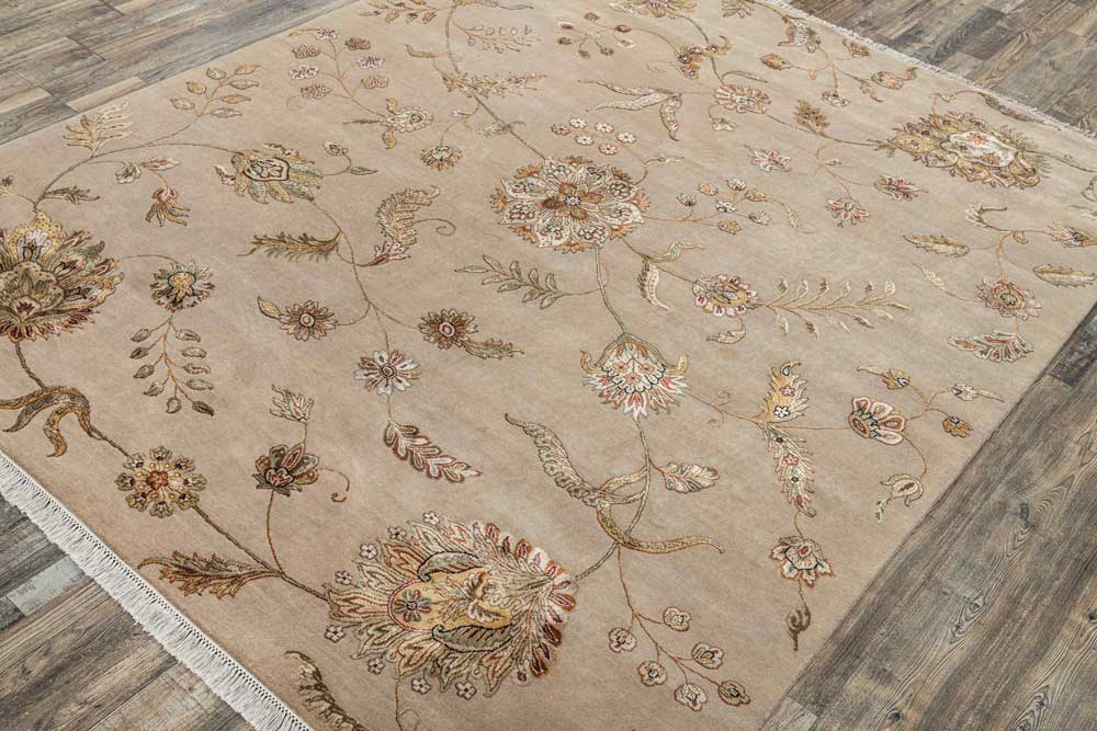 Luxury - Kasbah Sand Wool & Silk Hand Knotted Premium Carpet
