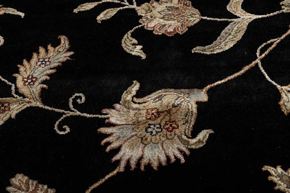 Luxury - Kasbah Black Wool & Silk Hand Knotted Premium Carpet