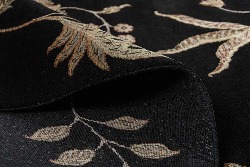 Luxury - Kasbah Black Wool & Silk Hand Knotted Premium Carpet