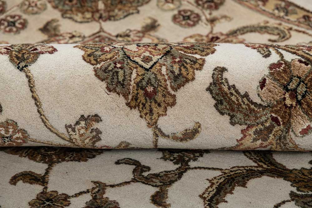 Luxury - Basis Ivory Sand Wool & Silk Hand Knotted Premium Carpet