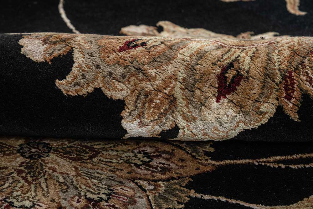 Luxury - Kasbah Black Wool & Silk Hand Knotted Premium Carpet
