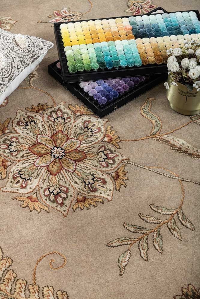 Luxury - Kasbah Sand Wool & Silk Hand Knotted Premium Carpet
