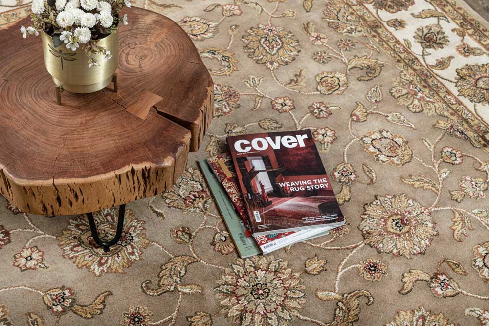 Luxury - Basis Sand Ivory Wool & Silk Hand Knotted Premium Carpet