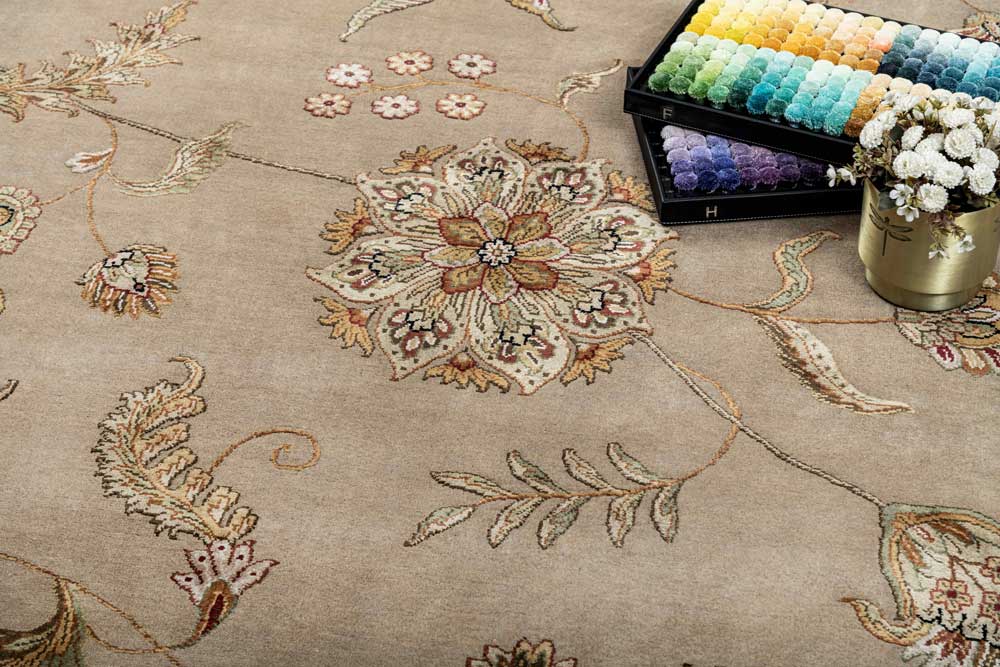 Luxury - Kasbah Sand Wool & Silk Hand Knotted Premium Carpet