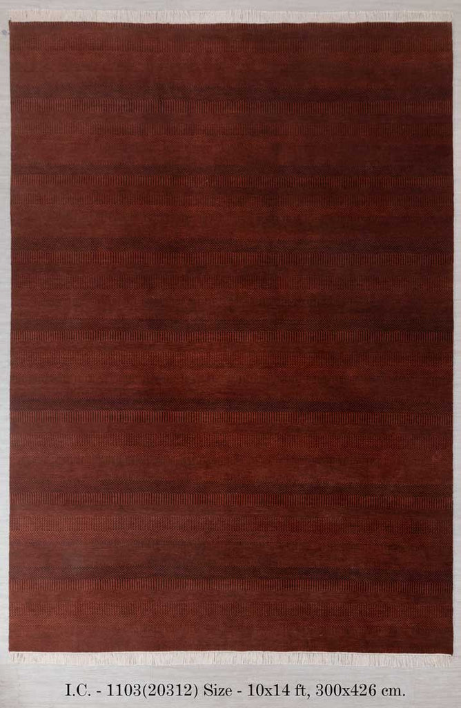 Luxury - Rosewood Red Charcoal Wool & Bamboo Silk Hand Knotted Premium Carpet