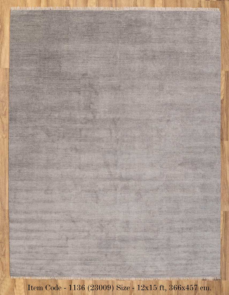 Luxury - Coco Grey Wool & Bamboo Silk Hand Knotted Premium Carpet